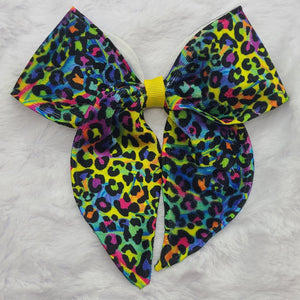 Rainbow Leopard Sailor Bow